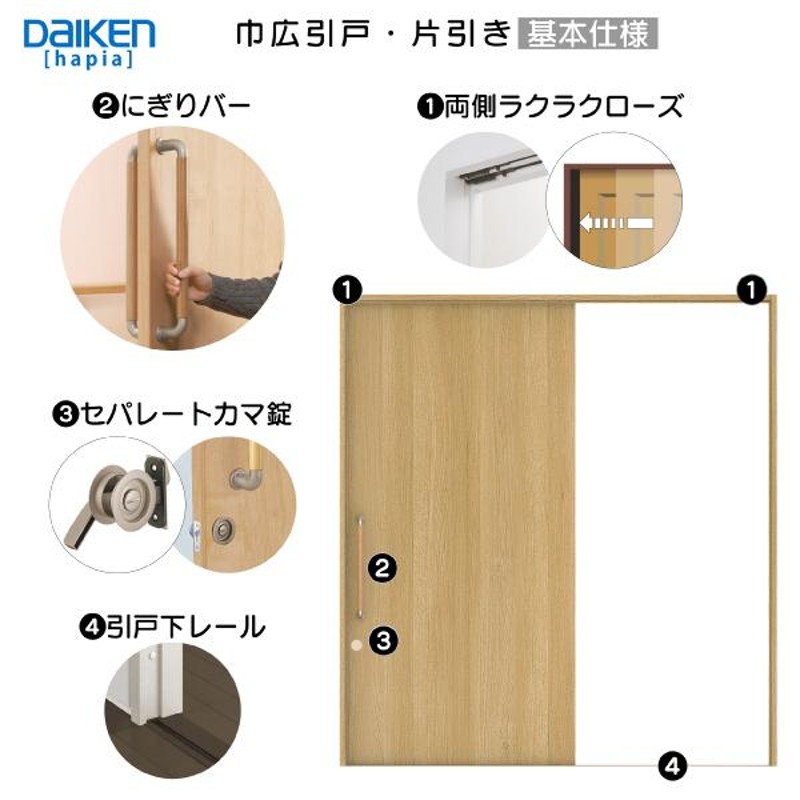 DAIKEN室内ドア hapia(ハピア)リビングドア 巾広片引き引戸 D3デザイン