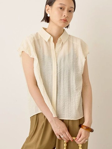 微透素面/條紋燈籠袖襯衫(0H000374900) - AMERICAN HOLIC