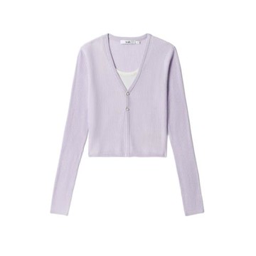 女裝假兩件針織開衫2025春季新簡約時尚修身顯瘦上衣3117