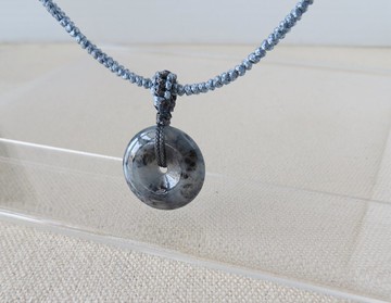 本命年【歲歲平安】冰烏雞平安扣翡翠絲光編織項鍊*ST02*招財