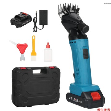 9齒 6檔可調速款 鋰電羊毛剪套裝 鋰電剃毛機剪毛機 畜牧動物剪毛 出貨不帶潤滑油  5節電芯 2.0Ah 美規110V