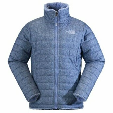 [ THE NORTH FACE ] 女童 雙面HS保暖外套 紫藍丹寧印花 / NF00CN01HTY