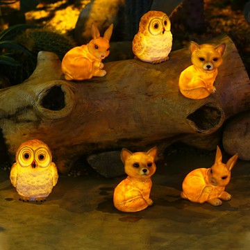 太陽能動物燈戶外庭院防水智能燈控花園別墅布置裝飾草坪小夜燈