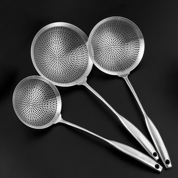 304不銹鋼漏勺家用廚房撈勺笊籬大漏勺餃子撈面勺油炸勺火鍋撈勺