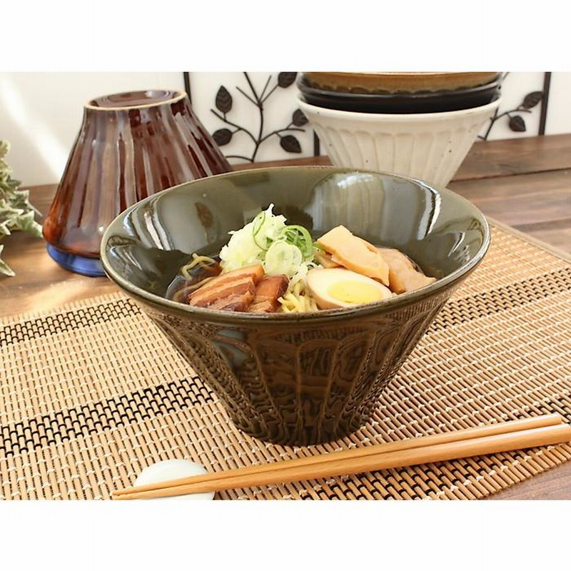 うどん鉢 グリーン 美濃焼 日本製 丼 どんぶり うどん そば 和食器