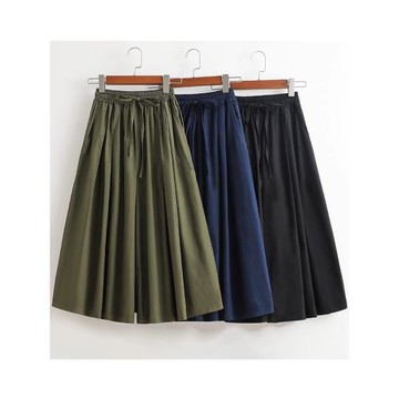 加肥加大碼松緊腰七分休閑褲裙女士夏季寬松顯瘦薄款高腰闊腿褲子