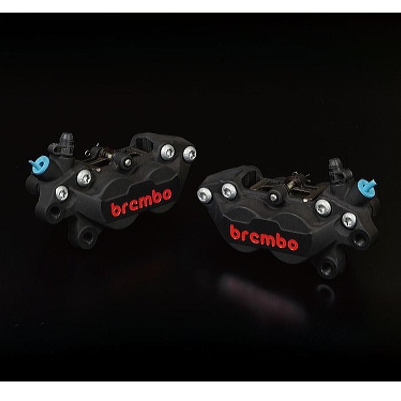 Brembo 4ポットキャリパー 40ｍｍ ブラック 赤ロゴ 右用 (2)パッド付き