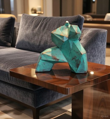 中國功夫雕塑【手繪綠色】 太極 | 藝術品 | 擺件| 送客戶|送老闆