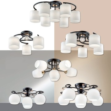 簡約玻璃半吸頂燈  49-63271、63272、63273、63274、63275、63276