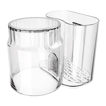 壁掛式牙刷架刷牙杯套裝 2組 免釘安裝 瀝水設計  透白色