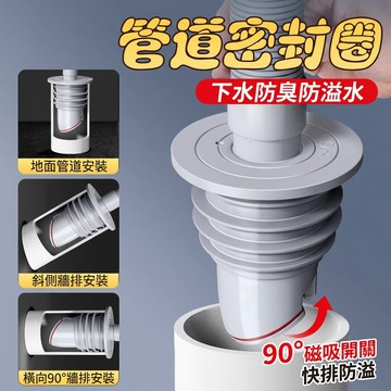 【台灣現貨+隔日達】下水管密封塞 防臭防蟲地漏塞 洗衣機排水管密封圈 廚房排水防護塞 水管密封配件