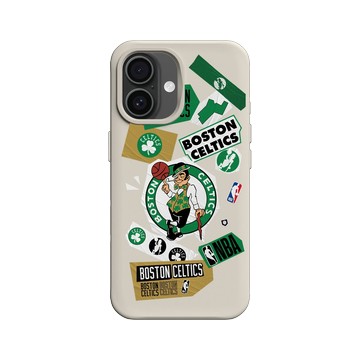 iPhone 16 SolidX 貝殼灰 - NBA - 拼貼系列-波士頓塞爾提克 Boston Celtics - Collage