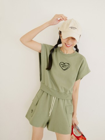 親膚棉質精緻刺繡休閒套裝