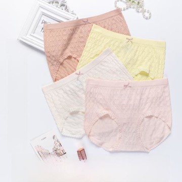 FYJ-305草本米粒褲內褲女純棉抗菌中腰天然草本抑菌底檔蕾絲邊