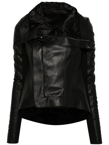 Rick Owens - Naska leather biker jacket - women - Cupro/Lamb Skin/Virgin Wool - 38 - Black