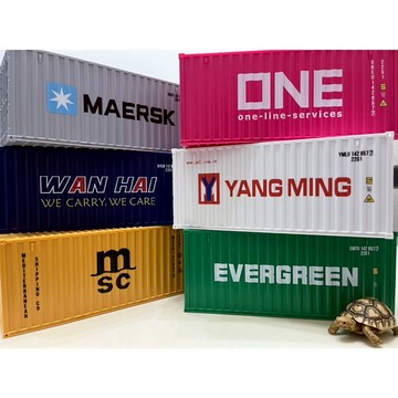 阿莎力2店 1:24 貨櫃面紙盒 迷你貨櫃 小貨櫃 長榮 ONE 貨櫃模型 1/24