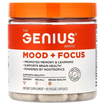 The Genius Brand, Mood + Focus, 90 Veggie Capsules