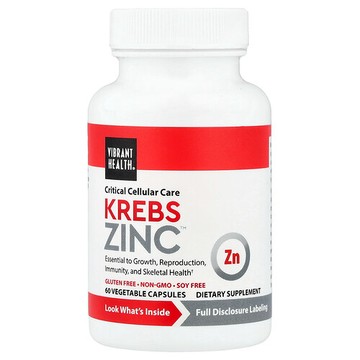 Vibrant Health, Krebs Zinc 複合鋅補充劑，60 粒素食膠囊