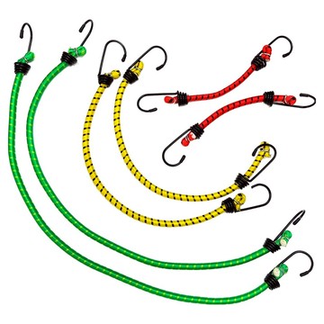 DIBOTE 迪伯特 雙勾彈力繩6件組 W3006-4  顏色隨機  25cm 2個 + 45cm 2個 + 60cm 2個