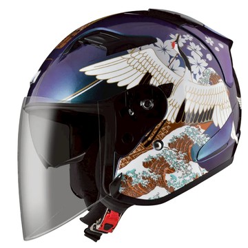 ASTONE 安全帽 DJS 彩繪 BM19 千羽鶴 變色龍/咖 透氣內襯 耳機槽 內墨片 眼鏡溝槽 全拆洗 半罩