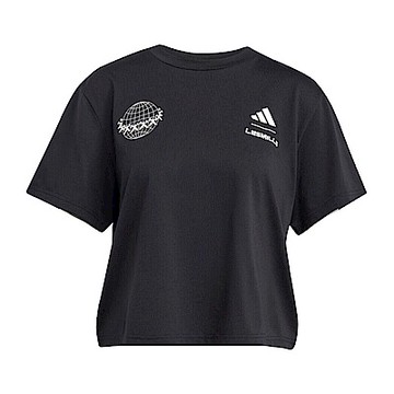 Adidas W LM G T JW3869 女 短袖上衣 短版 T恤 運動上衣 休閒短袖 黑