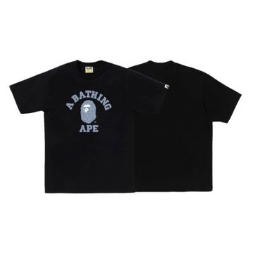 A Bathing Ape 日式雲朵迷彩猿人頭 短袖 黑底藍頭 上衣 潮流 001TEL801044M-BK