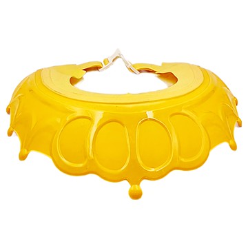 兒童洗頭帽 黃皇冠 擋水護耳可調節寶寶洗髮  1個