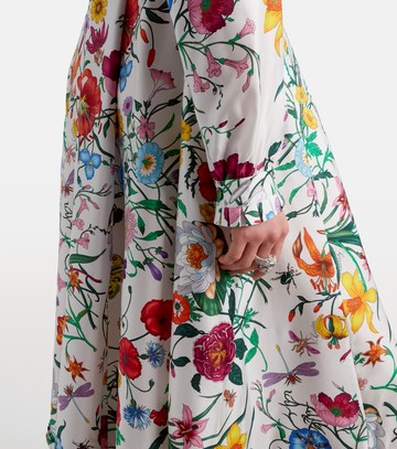 Gucci Floral belted silk twill gown