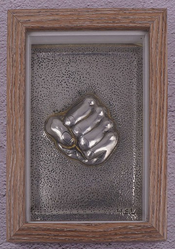 錫雕手語造型磁鐵-飛拳