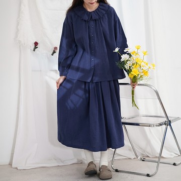 文藝襯衫裙子套裝979308