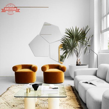 簡約款羊羔絨沙發椅 設計師民宿客廳拍照網紅小沙發影樓臥室沙發