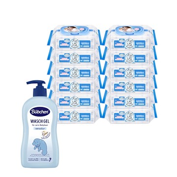 Baan 貝恩 保養柔濕巾80抽*12包+【貝臣】保濕洗髮沐浴露400ml