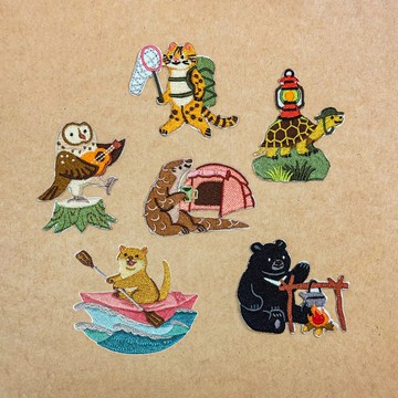【文博新品】露營動物 刺繡布貼 / 布章 / 刺繡貼紙