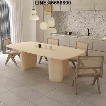 免運 速發 附發票 洽談桌椅 辦公桌椅 接待桌椅 桌椅組合 商用桌椅 美容室桌椅 等待室桌椅 北歐實木餐桌椅組合現代簡約小戶型家用餐廳飯桌長桌設計師辦公桌