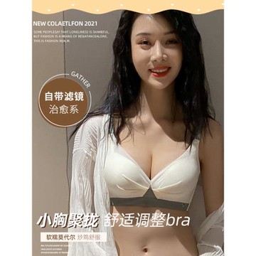 無痕內衣女聚攏小胸顯大2024年新款爆款無鋼圈收副乳防下垂文胸罩