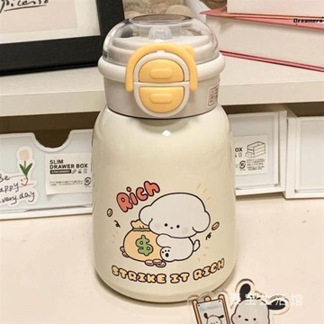 保溫杯 斜挎新款兒童水杯不銹鋼大容量女生可愛ins便攜吸管高廠家