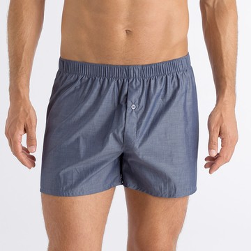 【HANRO】Fancy Woven寬鬆四角男內褲(藍)