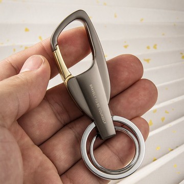 簡約男士腰掛鑰匙扣創意個性汽車鑰匙鏈掛件圈環鎖匙扣定制刻字08