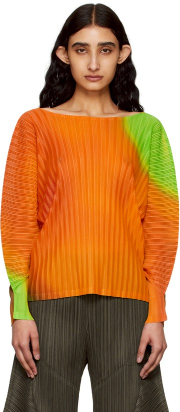 PLEATS PLEASE ISSEY MIYAKE 橙色 Melty Rib 上装