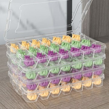 ✨免運可開發票# 加厚餃子盒 廚房傢用水餃盒 冰箱保鮮盒 收納盒 塑料冷凍托盤餛飩盒