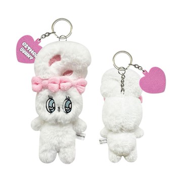 玩偶吊飾 艾絲樂小兔娃娃吊飾-白 約14.5*9.5*5.5cm (JN1479)