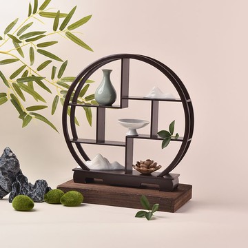 博古架擺件拍照道具茶具茶葉架多寶閣紫砂茶壺展示架子置物架