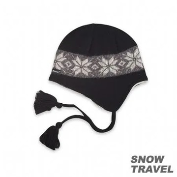 SNOWTRAVEL 3M防風透氣保暖羊毛遮耳帽(黑色)