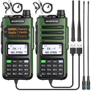 BAOFENG GM-15 Pro GMRS RadioUpgrade of UV-5RNOAA WeatherReceiver  Scan Radio Rechargeable Long Range Two Way Radio Handhe