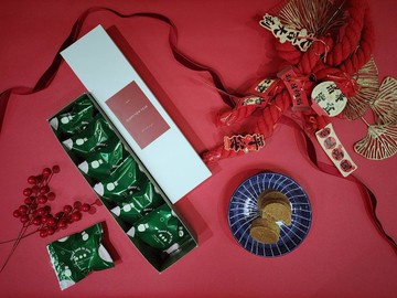 新年小禮盒組 強勢回歸 獨家金紅酥餅6入 紅烏龍 桂花 柚子 鳳梨