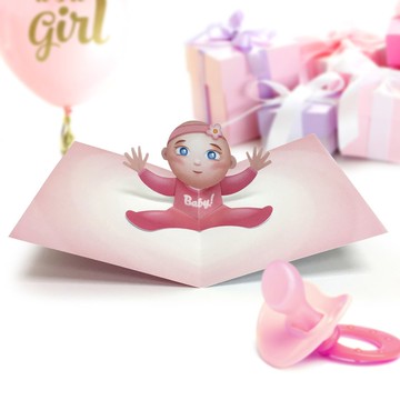 女嬰卡 | 嬰兒生日卡 | 女嬰生日卡 | 嬰兒彈出卡