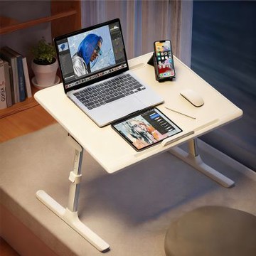E家工廠  60公分折疊升降桌 小書桌 懶人升降桌 282-KC（白色）