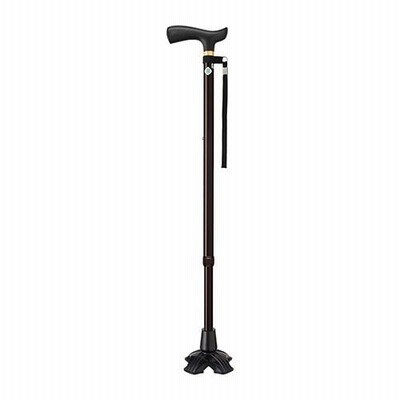 Fuji Home(フジホーム） Walking Stick(ステッキ・杖) WB3881 ベーシック E 4点DX ブラウン 伸縮S・M兼用