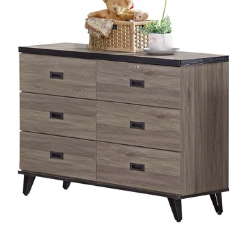 【Hampton 漢汀堡】多瓦爾灰橡色六斗櫃