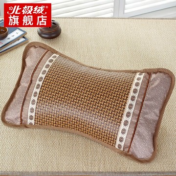 北極絨帶枕套夏季茶葉枕頭冰藤枕竹枕芯涼席枕單雙人一對拍2男女